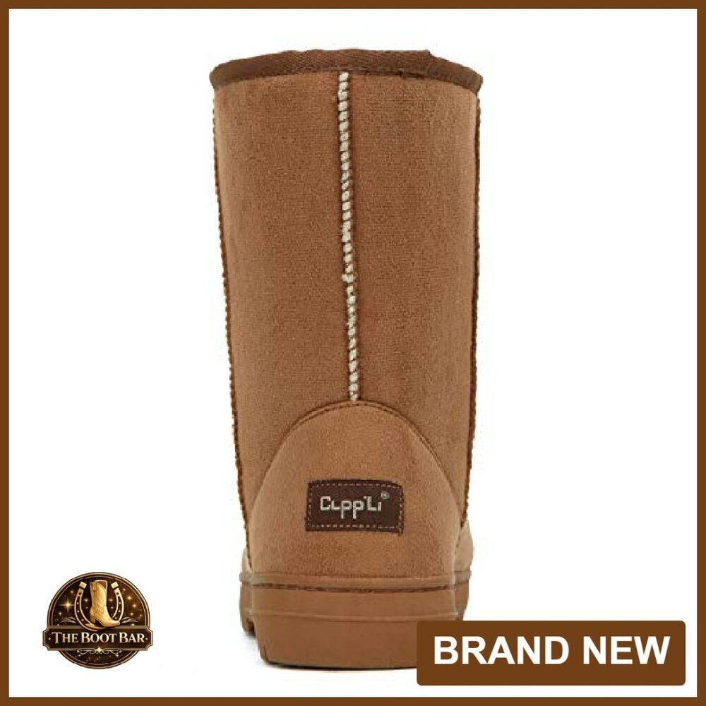 Women's Mid-Calf Snow Boots, Fur Lined, Slip-On, Rubber Sole - Picture 4 of 7